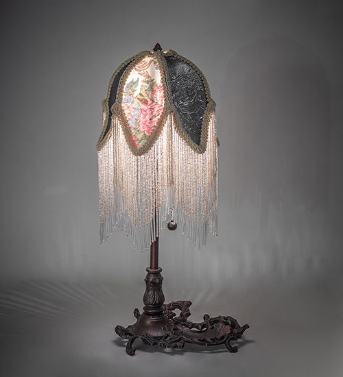 Meyda Lighting Lighting 19" High Fabric Tulip Lighted Vanity Tray
