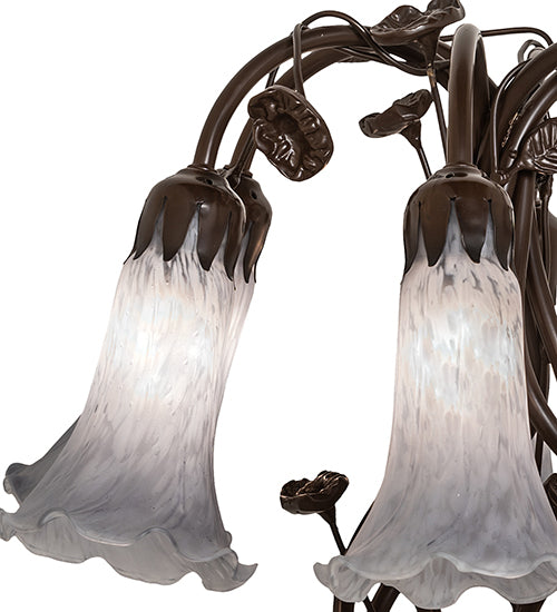 Meyda Lighting Lighting 19" High Gray Tiffany Pond Lily 6 Light Table Lamp