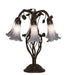 Meyda Lighting Lighting 19" High Gray Tiffany Pond Lily 6 Light Table Lamp
