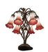 Meyda Lighting Lighting 19" High Pink/White Tiffany Pond Lily 6 Light Table Lamp