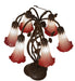 Meyda Lighting Lighting 19" High Pink/White Tiffany Pond Lily 6 Light Table Lamp