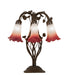 Meyda Lighting Lighting 19" High Pink/White Tiffany Pond Lily 6 Light Table Lamp