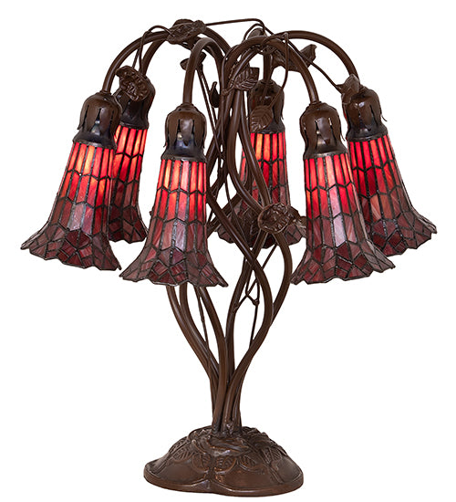 Meyda Lighting Lighting 19" High Stained Glass Pond Lily 6 Light Table Lamp