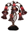 Meyda Lighting Lighting 19" High Stained Glass Pond Lily 6 Light Table Lamp