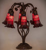 Meyda Lighting Lighting 19" High Stained Glass Pond Lily 6 Light Table Lamp