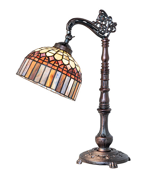 Meyda Lighting Lighting 20" High Tiffany Candice Bridge Arm Table Lamp