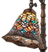Meyda Lighting Lighting 20" High Tiffany Peacock Feather Bridge Arm Table Lamp