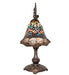 Meyda Lighting Lighting 20" High Tiffany Peacock Feather Bridge Arm Table Lamp