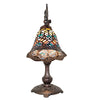 Meyda Lighting Lighting 20" High Tiffany Peacock Feather Bridge Arm Table Lamp