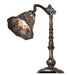 Meyda Lighting Lighting 20" High Tiffany Peacock Feather Bridge Arm Table Lamp