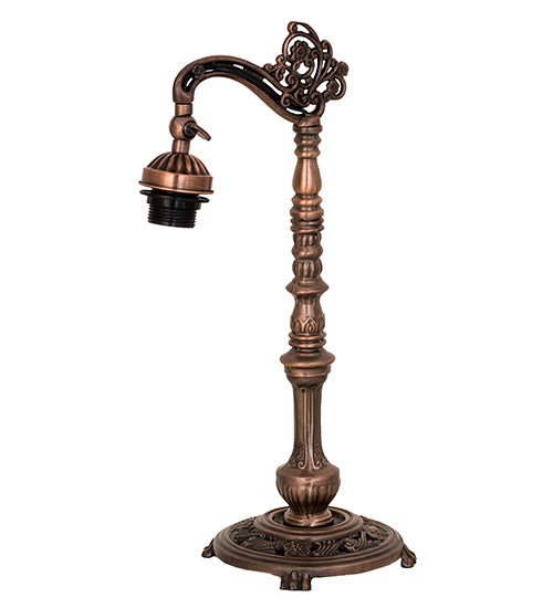 Meyda Lighting Lighting 20" High Tiffany Peacock Feather Bridge Arm Table Lamp