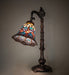 Meyda Lighting Lighting 20" High Tiffany Peacock Feather Bridge Arm Table Lamp