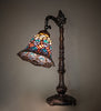 Meyda Lighting Lighting 20" High Tiffany Peacock Feather Bridge Arm Table Lamp