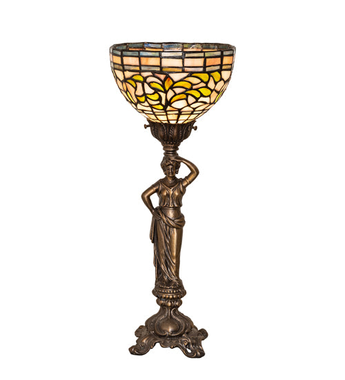 Meyda Lighting Lighting 20" High Tiffany Turning Leaf Accent Lamp
