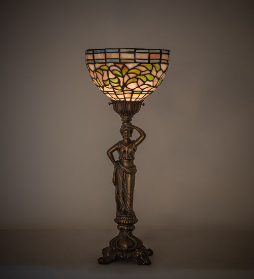 Meyda Lighting Lighting 20" High Tiffany Turning Leaf Accent Lamp