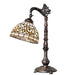 Meyda Lighting Lighting 20" High Tiffany Turning Leaf Bridge Arm Table Lamp