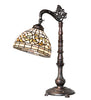 Meyda Lighting Lighting 20" High Tiffany Turning Leaf Bridge Arm Table Lamp