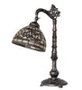 Meyda Lighting Lighting 20" High Tiffany Turning Leaf Bridge Arm Table Lamp