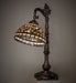 Meyda Lighting Lighting 20" High Tiffany Turning Leaf Bridge Arm Table Lamp