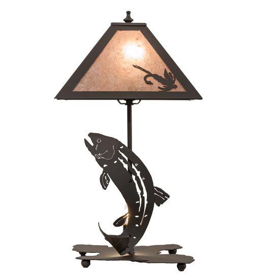 Meyda Lighting Lighting 21.5" High Leaping Trout Table Lamp