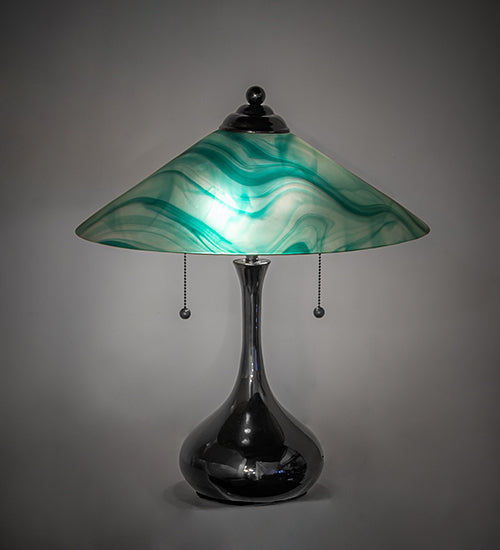 Meyda Lighting Lighting 21" High Metro Mente Swirl Glass Table Lamp