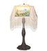 Meyda Lighting Lighting 21" High Reverse Painted Roses Table Lamp