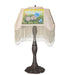 Meyda Lighting Lighting 21" High Reverse Painted Roses Table Lamp