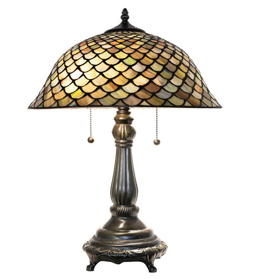 Meyda Lighting Lighting 21" High Tiffany Fishscale Table Lamp