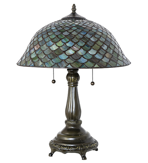 Meyda Lighting Lighting 21" High Tiffany Fishscale Table Lamp