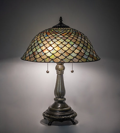 Meyda Lighting Lighting 21" High Tiffany Fishscale Table Lamp