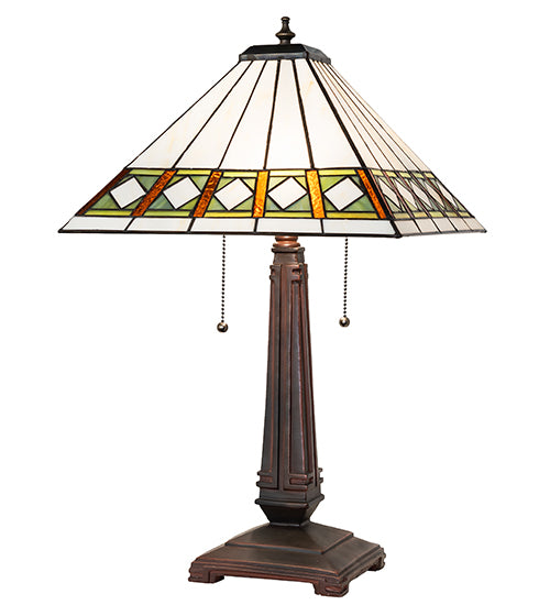 Meyda Lighting Lighting 23" High Diamond Band Mission Table Lamp