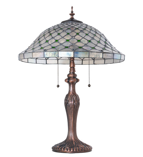 Meyda Lighting Lighting 23" High Diamond & Jewel Recurve Table Lamp