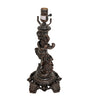 Meyda Lighting Lighting 23" High Reverse Painted Roses Fabric with Fringe Table Lamp