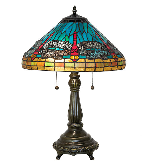 Meyda Lighting Lighting 23" High Tiffany Dragonfly Table Lamp