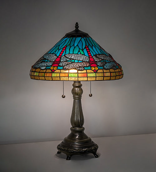 Meyda Lighting Lighting 23" High Tiffany Dragonfly Table Lamp
