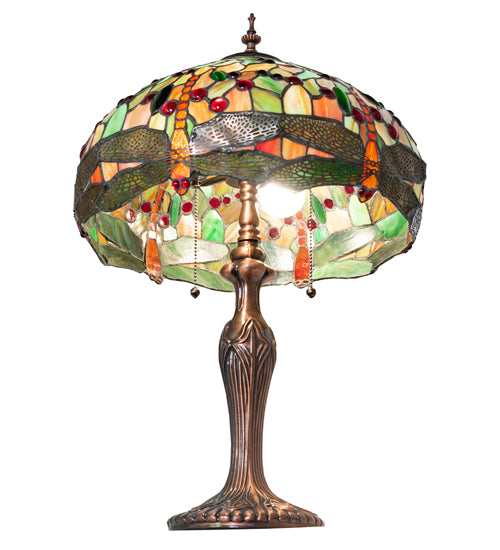 Meyda Lighting Lighting 23" High Tiffany Hanginghead Dragonfly Table Lamp