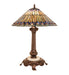 Meyda Lighting Lighting 23" High Tiffany Jeweled Peacock Table Lamp