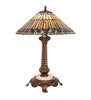Meyda Lighting Lighting 23" High Tiffany Jeweled Peacock Table Lamp