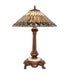Meyda Lighting Lighting 23" High Tiffany Jeweled Peacock Table Lamp