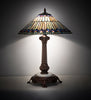 Meyda Lighting Lighting 23" High Tiffany Jeweled Peacock Table Lamp