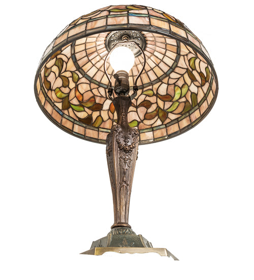 Meyda Lighting Lighting 23" High Tiffany Turning Leaf Table Lamp