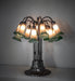 Meyda Lighting Lighting 24" High Amber/Green Tiffany Pond Lily 12 Light Table Lamp
