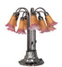 Meyda Lighting Lighting 24" High Amber/Purple Tiffany Pond Lily 12 Light Table Lamp