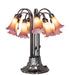 Meyda Lighting Lighting 24" High Amber/Purple Tiffany Pond Lily 12 Light Table Lamp