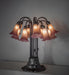 Meyda Lighting Lighting 24" High Amber/Purple Tiffany Pond Lily 12 Light Table Lamp
