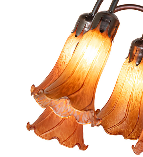 Meyda Lighting Lighting 24" High Amber Tiffany Pond Lily 12 Light Table Lamp