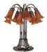 Meyda Lighting Lighting 24" High Amber Tiffany Pond Lily 12 Light Table Lamp