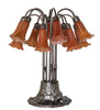 Meyda Lighting Lighting 24" High Amber Tiffany Pond Lily 12 Light Table Lamp