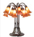 Meyda Lighting Lighting 24" High Amber Tiffany Pond Lily 12 Light Table Lamp