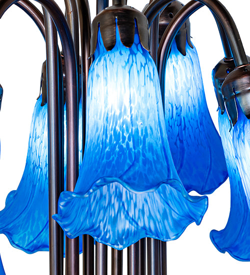 Meyda Lighting Lighting 24" High Blue Tiffany Pond Lily 12 Light Table Lamp